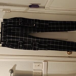 Hot Topic Black and White Plaid Men's Unisex Cargo Pants